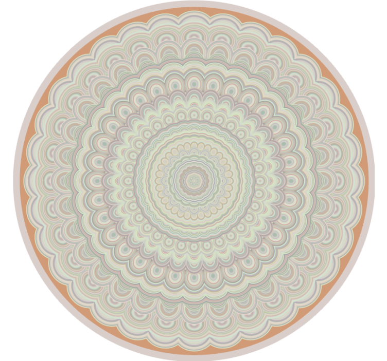 浅棕色的盲人呈现圆形米色曼陀罗 - TenStickers