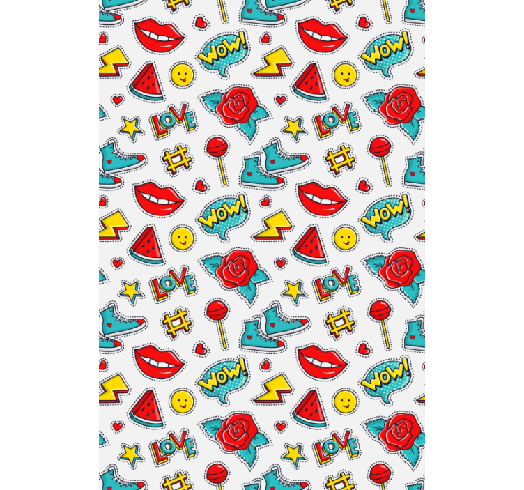 有趣的卷簾 流行文化模式 - TenStickers