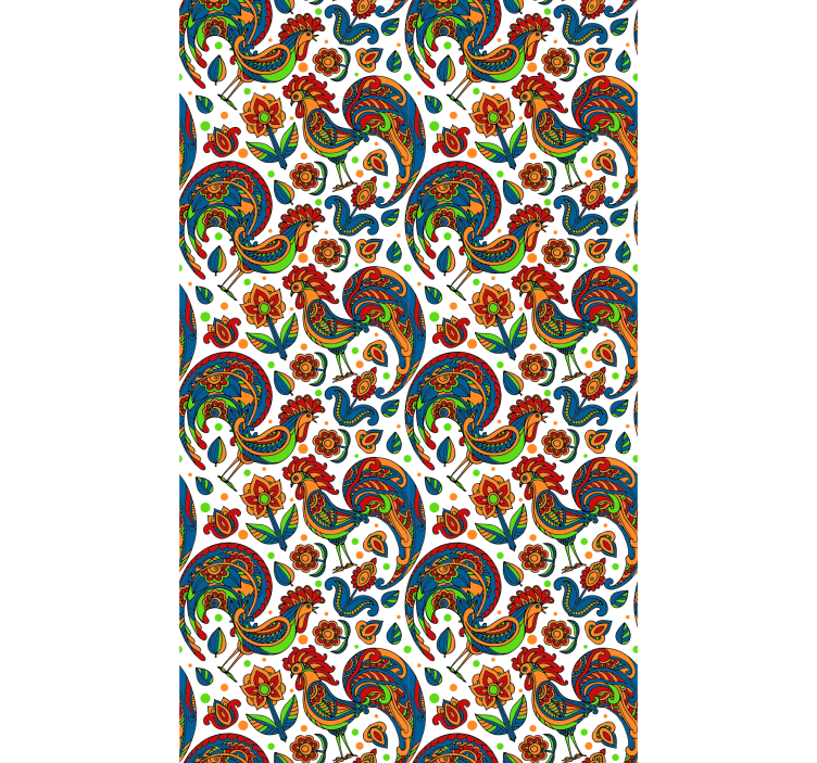 有更多动物的盲人与多彩的公鸡 - TenStickers