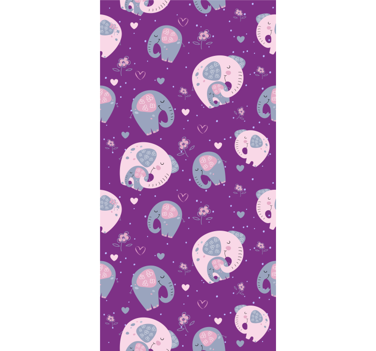 有动物的百叶窗可爱大象图案 - TenStickers