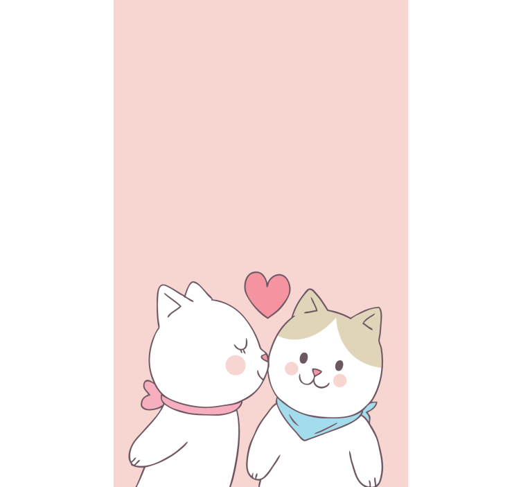 有动物的百叶窗可爱猫咪情侣 - TenStickers