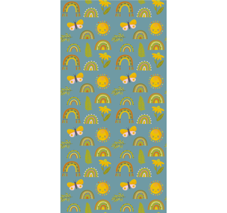 有树的百叶窗阳光彩虹设计 - TenStickers