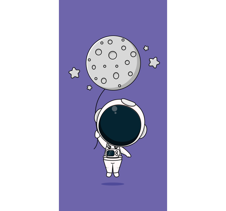 有趣的盲人宇航员握着月亮 - TenStickers
