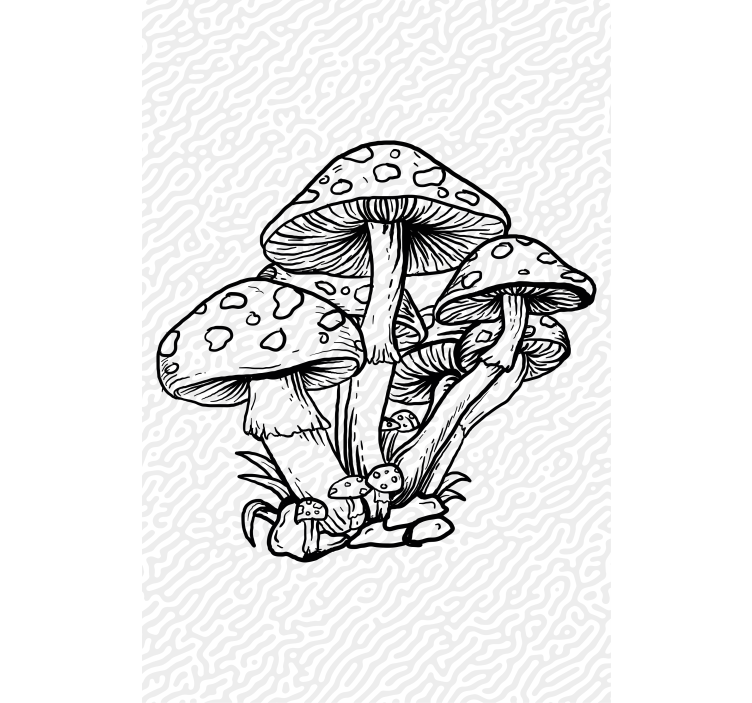 有树的百叶窗蘑菇簇影轮廓 - TenStickers