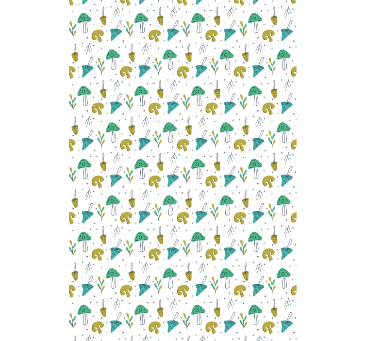 浅蓝色蘑菇图案厨房百叶窗 - TenStickers