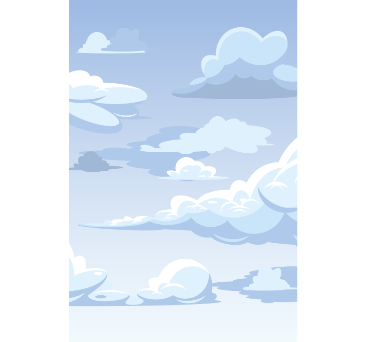 云雾缭绕的盲人蓝色绘画图案 - TenStickers