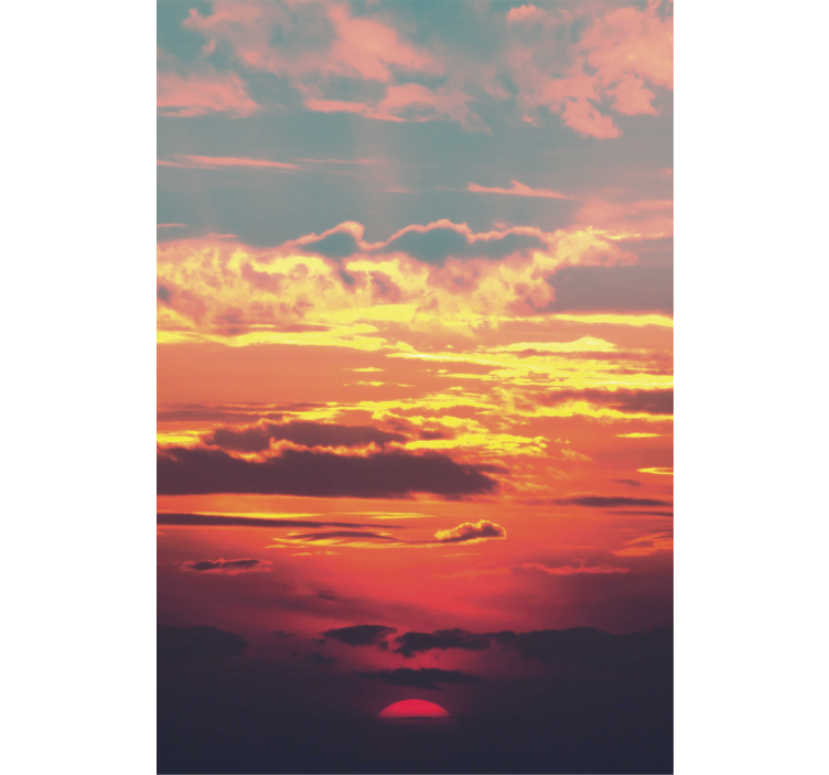 云雾缭绕的盲人静谧夕阳美景 - TenStickers
