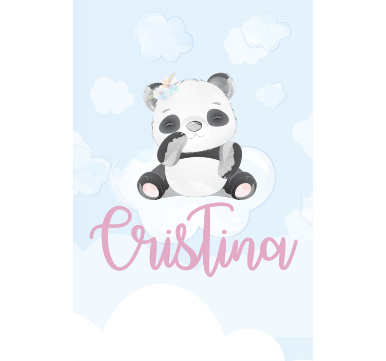 儿童盲人坐着的小熊猫与名字 - TenStickers