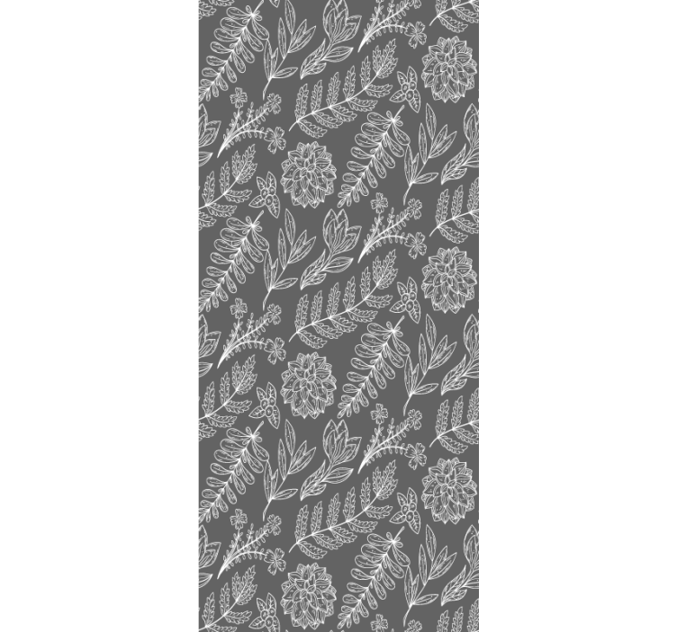 盲人花草花卉轮廓图案 - TenStickers