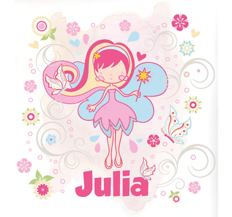 个人化的卷簾 有蝴蝶的仙女 - TenStickers