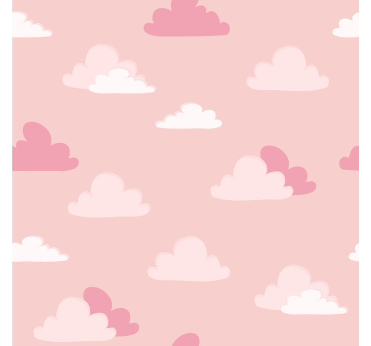 云雾缭绕的卷簾 粉色和白色图案 - TenStickers