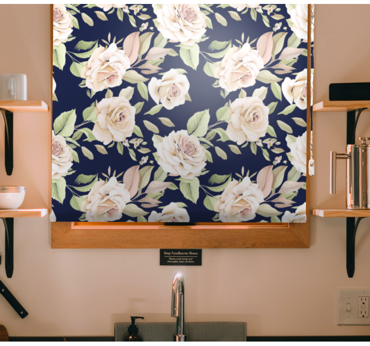 盲人花草玫瑰花卉图案 - TenStickers