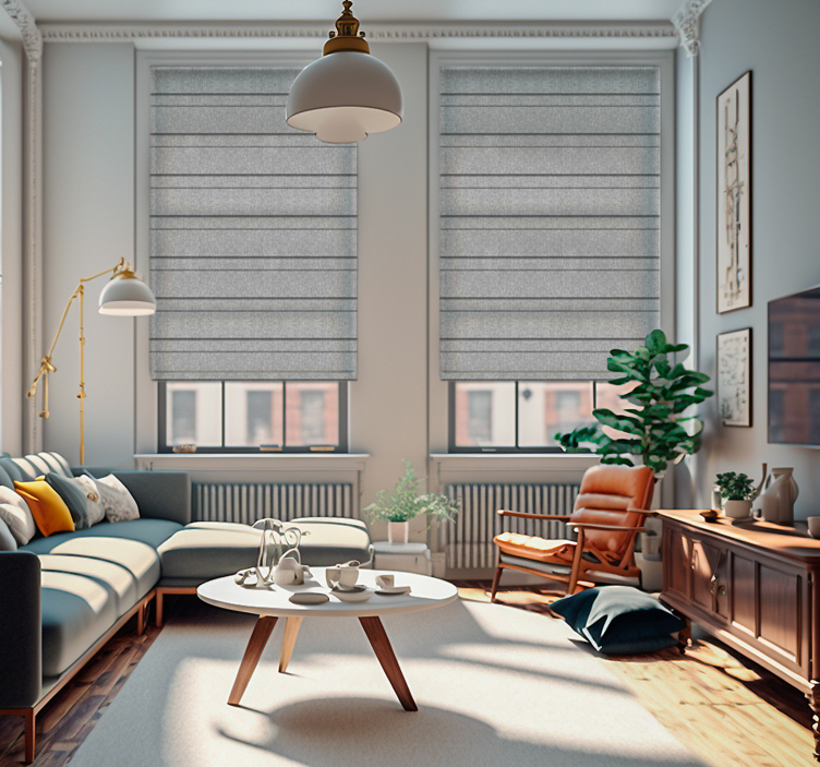 起居室卷簾道 灰色条纹 - TenStickers