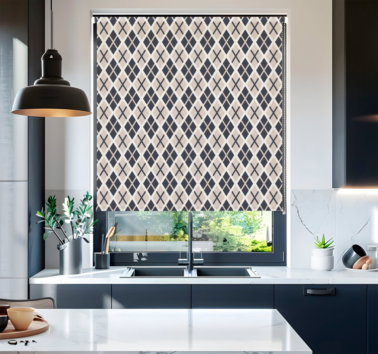 斯堪的纳维亚/北欧卷簾 菱形图案 - TenStickers