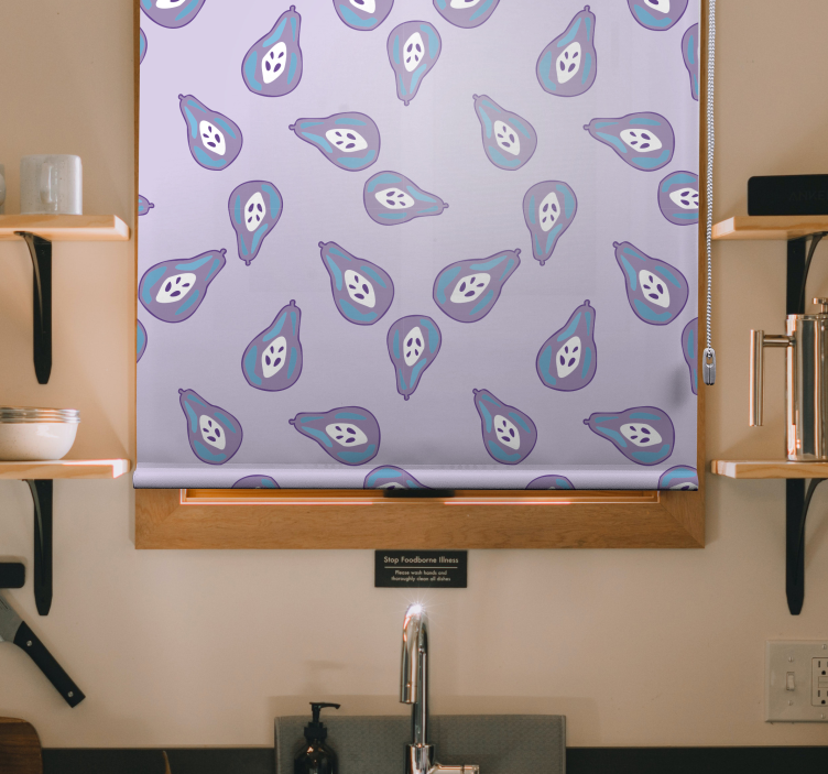 卷簾目的水果和蔬菜 俏皮的梨形图案 - TenStickers