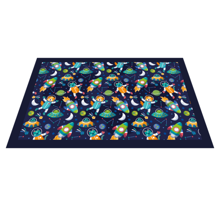 乙烯基儿童餐垫色彩缤纷的太空冒险 - TenStickers
