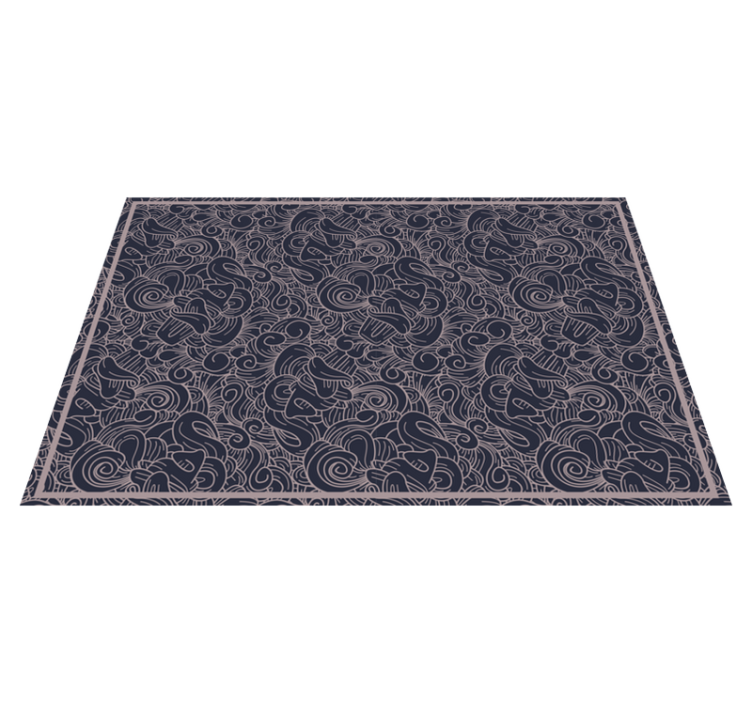 乙烯基餐垫贴图漩涡线条图案 - TenStickers