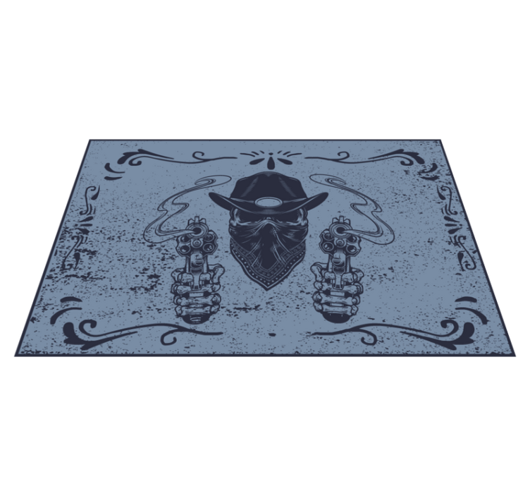 乙烯基餐垫原版牛仔脸与枪械 - TenStickers