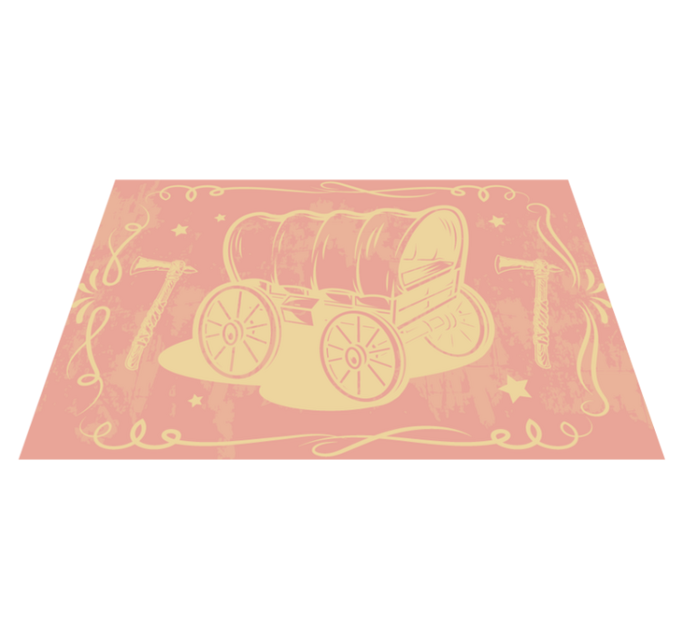 乙烯基餐垫原版复古马车插图 - TenStickers