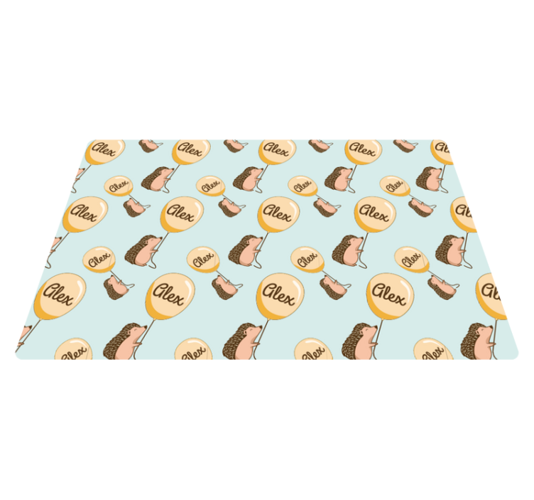 乙烯基儿童餐垫与气球刺猬及名字 - TenStickers