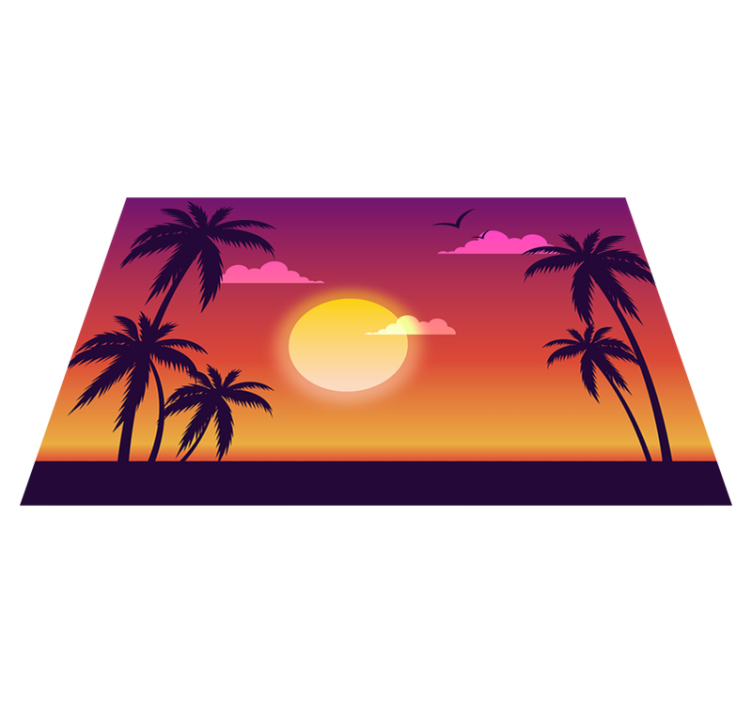 乙烯基餐垫热带日落场景 - TenStickers