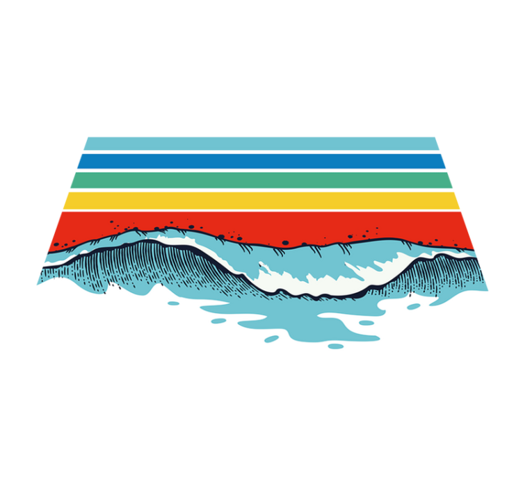 乙烯基餐垫波浪图案桌垫 - TenStickers