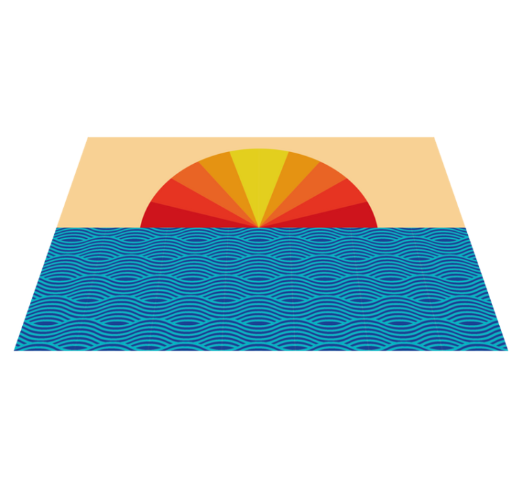 乙烯基餐垫贴图日出海浪 - TenStickers