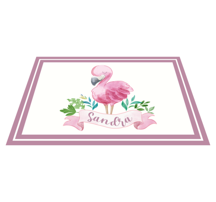 乙烯基餐垫品牌带丝带的火烈鸟 - TenStickers
