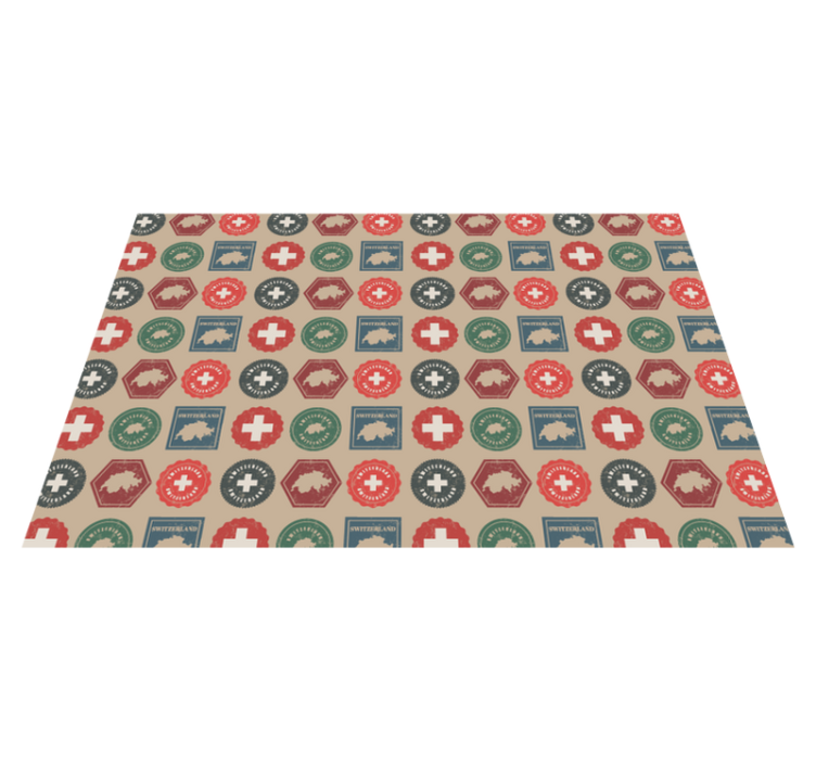 乙烯基餐垫原版瑞士国旗封印 - TenStickers