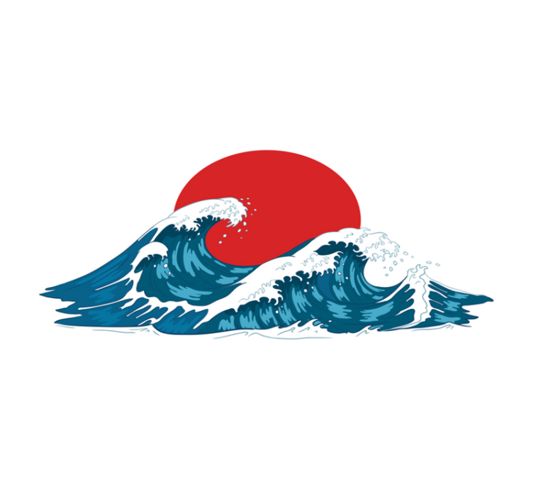 乙烯基餐垫原版波浪与旭日 - TenStickers