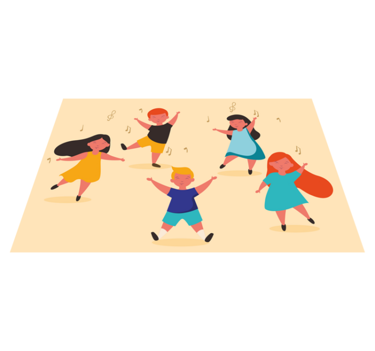 乙烯基儿童餐垫 快乐舞动的孩子们 - TenStickers