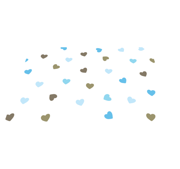 乙烯基餐垫原版五彩心形图案 - TenStickers