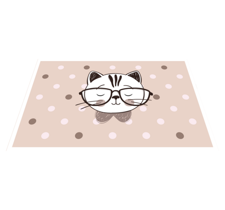 乙烯基儿童餐垫戴眼镜的猫 - TenStickers