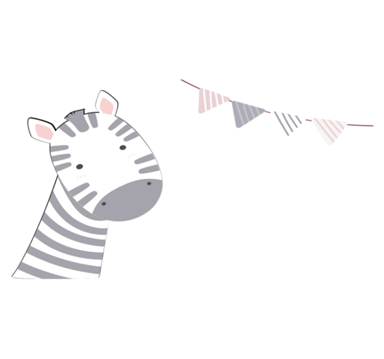 乙烯基儿童餐垫斑马头插图 - TenStickers