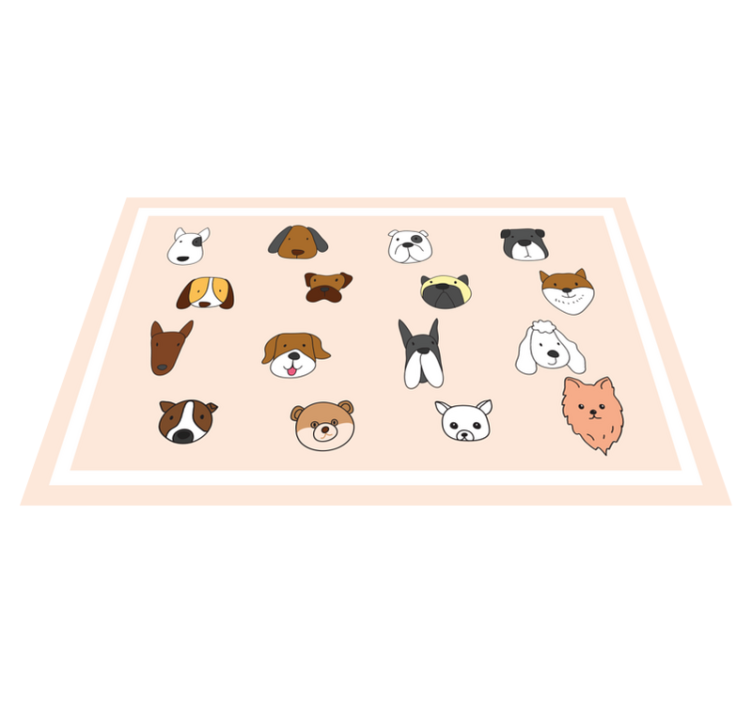乙烯基儿童餐垫动物脸谱系列 - TenStickers