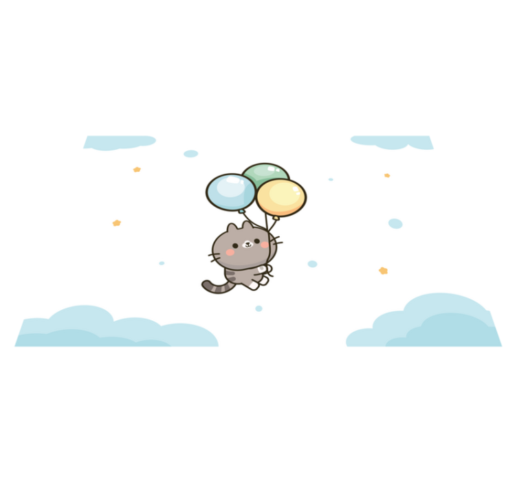 乙烯基儿童餐垫可爱猫咪气球 - TenStickers