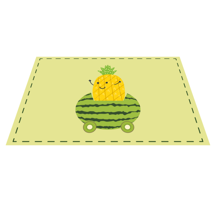 乙烯基儿童餐垫 菠萝西瓜交通工具 - TenStickers