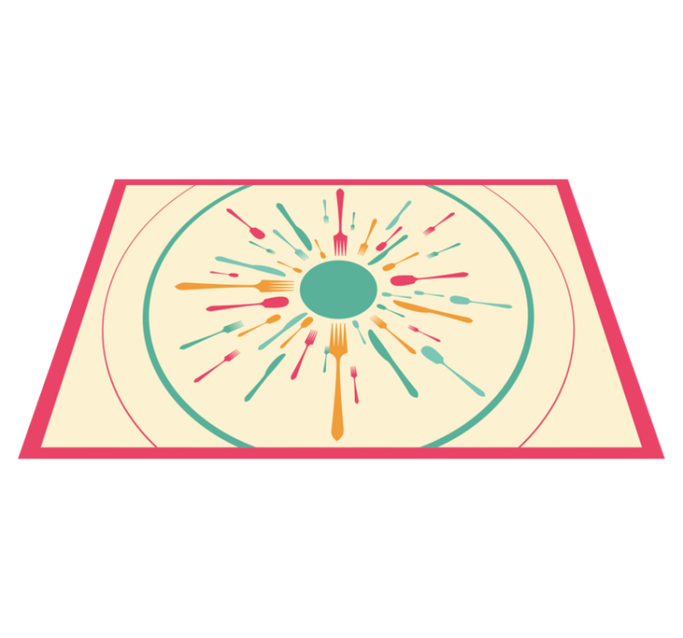 乙烯基餐垫色彩缤纷的餐具爆发 - TenStickers