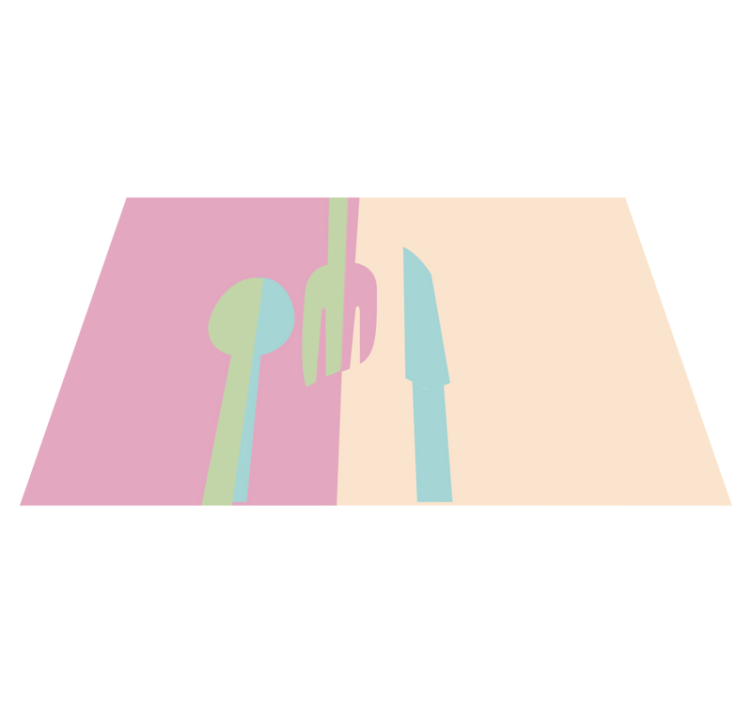 乙烯基餐垫原版风格化餐具元素 - TenStickers