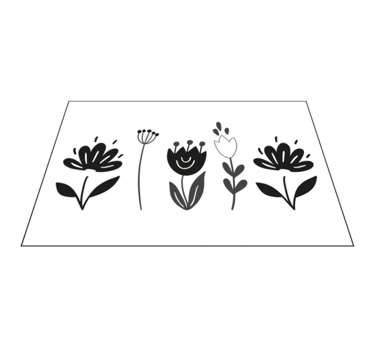 乙烯基餐垫原版花卉线条艺术 - TenStickers
