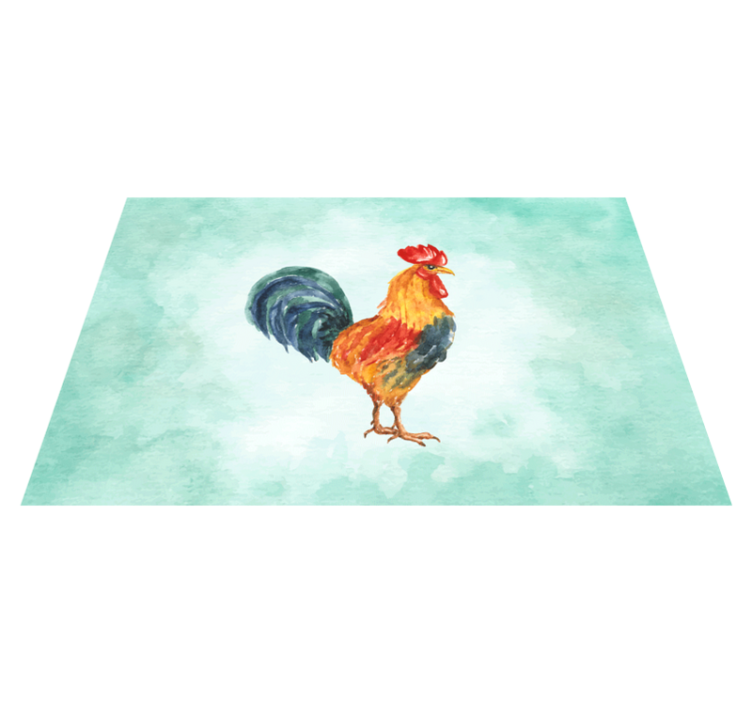 乙烯基餐垫原版彩色公鸡插图 - TenStickers