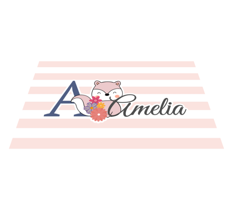 乙烯基儿童餐垫可爱狐狸与花朵 - TenStickers