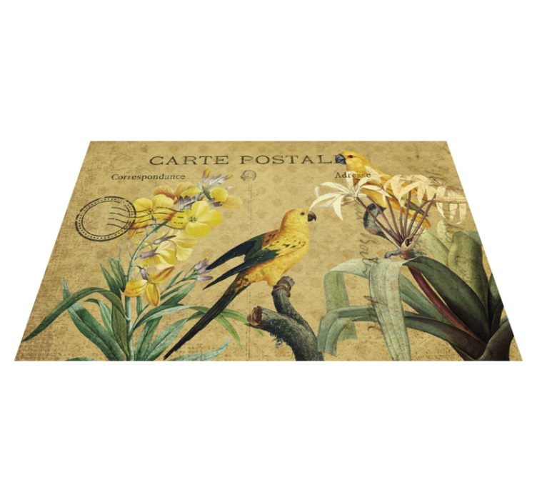 乙烯基餐垫原版复古花卉明信片 - TenStickers