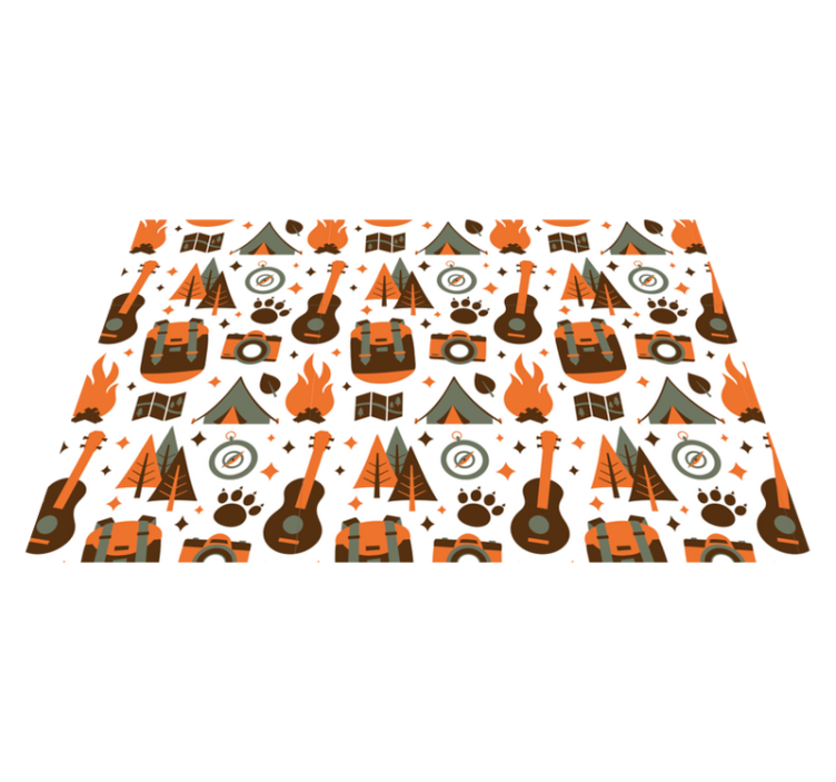乙烯基儿童餐垫露营探险元素 - TenStickers