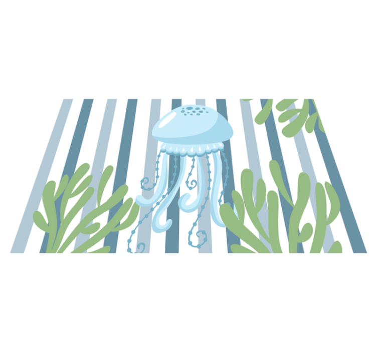 乙烯基餐垫原版水母水下场景 - TenStickers