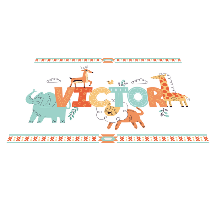 乙烯基儿童餐垫动物名字艺术 - TenStickers