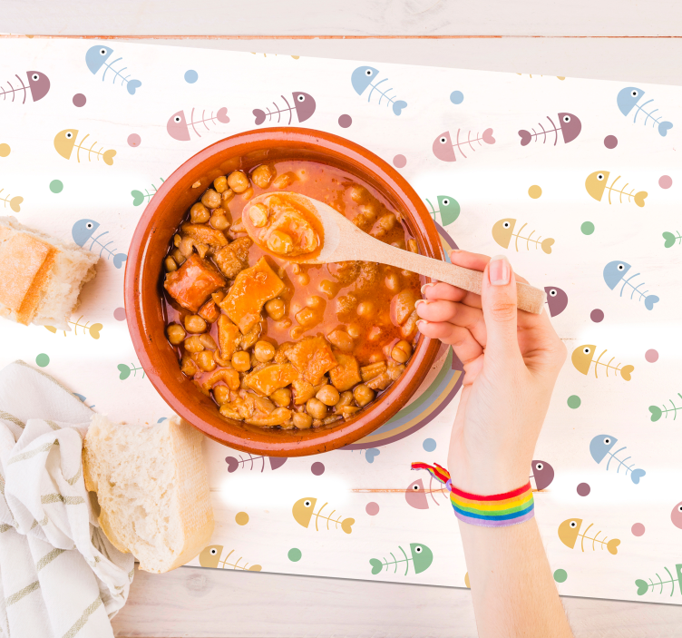 乙烯基儿童餐垫活泼鱼主题设计 - TenStickers