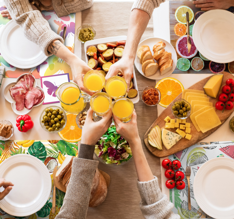 乙烯基儿童餐垫生动的蝴蝶图案 - TenStickers