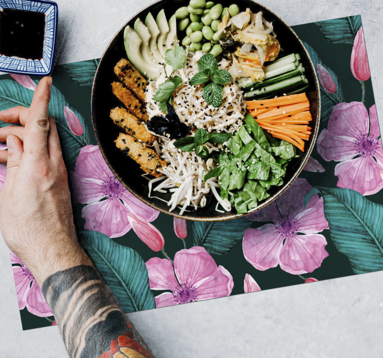 大热带花卉花卉餐垫 - TenStickers