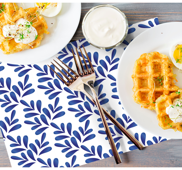 蓝瓷优雅餐垫 - TenStickers